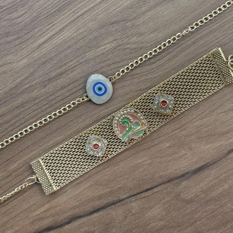 Order stylish lumba rakhi bracelet set online